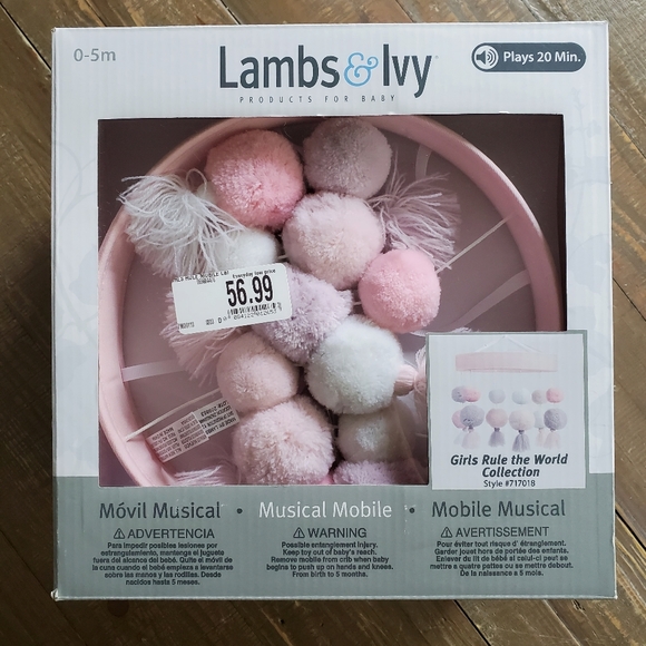Lambs & Ivy Baby Girls Rule the World Pink Floral 5 Pc Nursery Crib Bedding Set - Picture 7 of 16